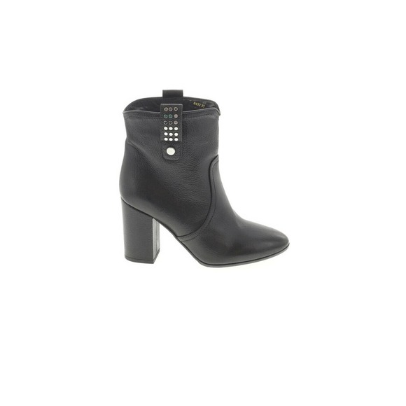 Napoleoni Italian Ankle Boot  Block Heel Size 38/7 New Black - Picture 1 of 4